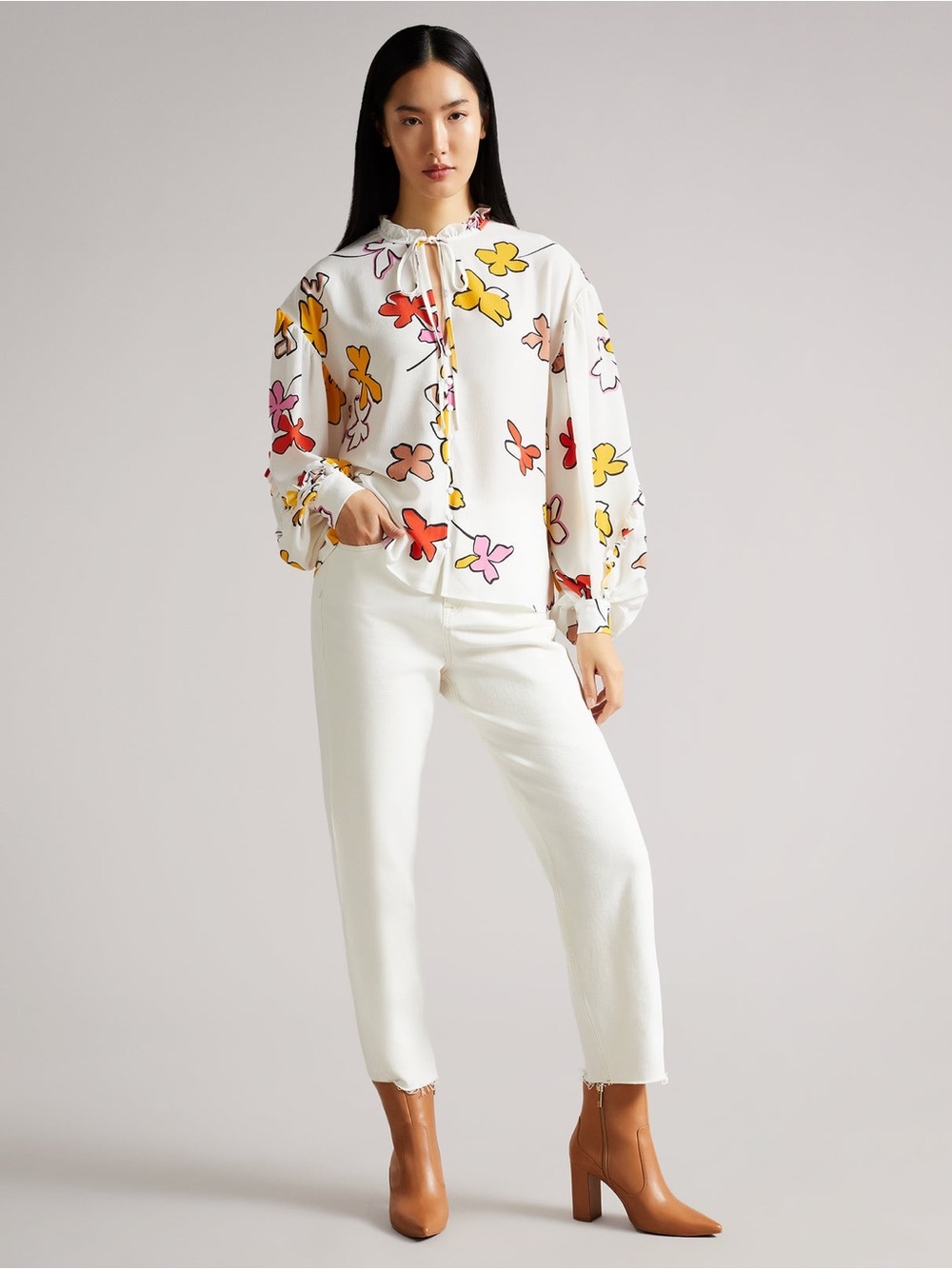 EUC Ted Baker London Thurso Floral Print Blouse Size 2 (small)